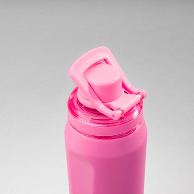 Garrafa Térmica PACCO Vyta 650ml rosa com tampa de design moderno, destacando qualidade e praticidade.