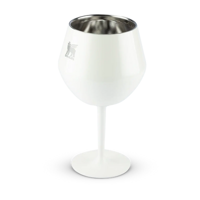 Taça Térmica Cocktail Glass Stanley 414ml em design elegante branco, ideal para drinques sofisticados com isolamento térmico eficiente.
