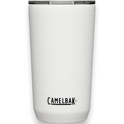 Copo Térmico Horizon Camelbak 500ml em aço inox branco, ideal para manter a bebida quente por 5h e fria por 10h.