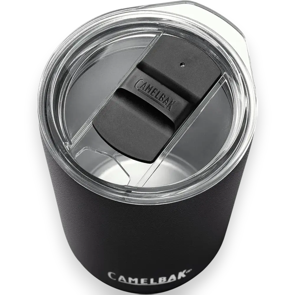 Copo Térmico Horizon Camelbak 350ml em aço inox, ideal para manter bebidas quentes por 4h e frias por 6h, design compacto e ergonômico.