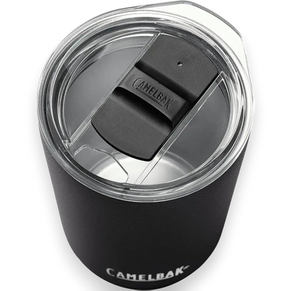 Copo Térmico Horizon Camelbak 350ml em aço inox, ideal para manter bebidas quentes por 4h e frias por 6h, design compacto e ergonômico.