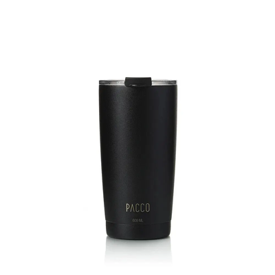 Copo Térmico PACCO ThermoCup 600ml com isolamento a vácuo para bebidas quentes e frias, design moderno e eficiência térmica avançada.