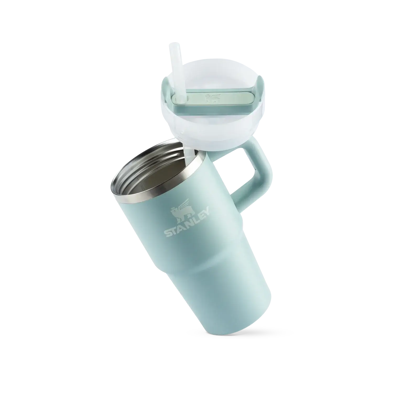 Copo Quencher com alça Stanley | 591ml em verde com tampa e canudo reutilizável, ideal para hidratação e estilo em movimento.