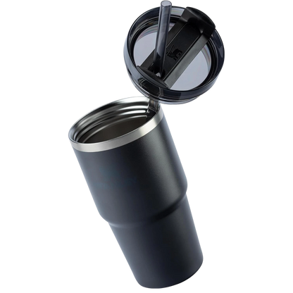 Copo Quencher 2.0 Stanley | 591ml com tampa aberta e canudo, ideal para manter bebidas frias ou quentes por longos períodos.