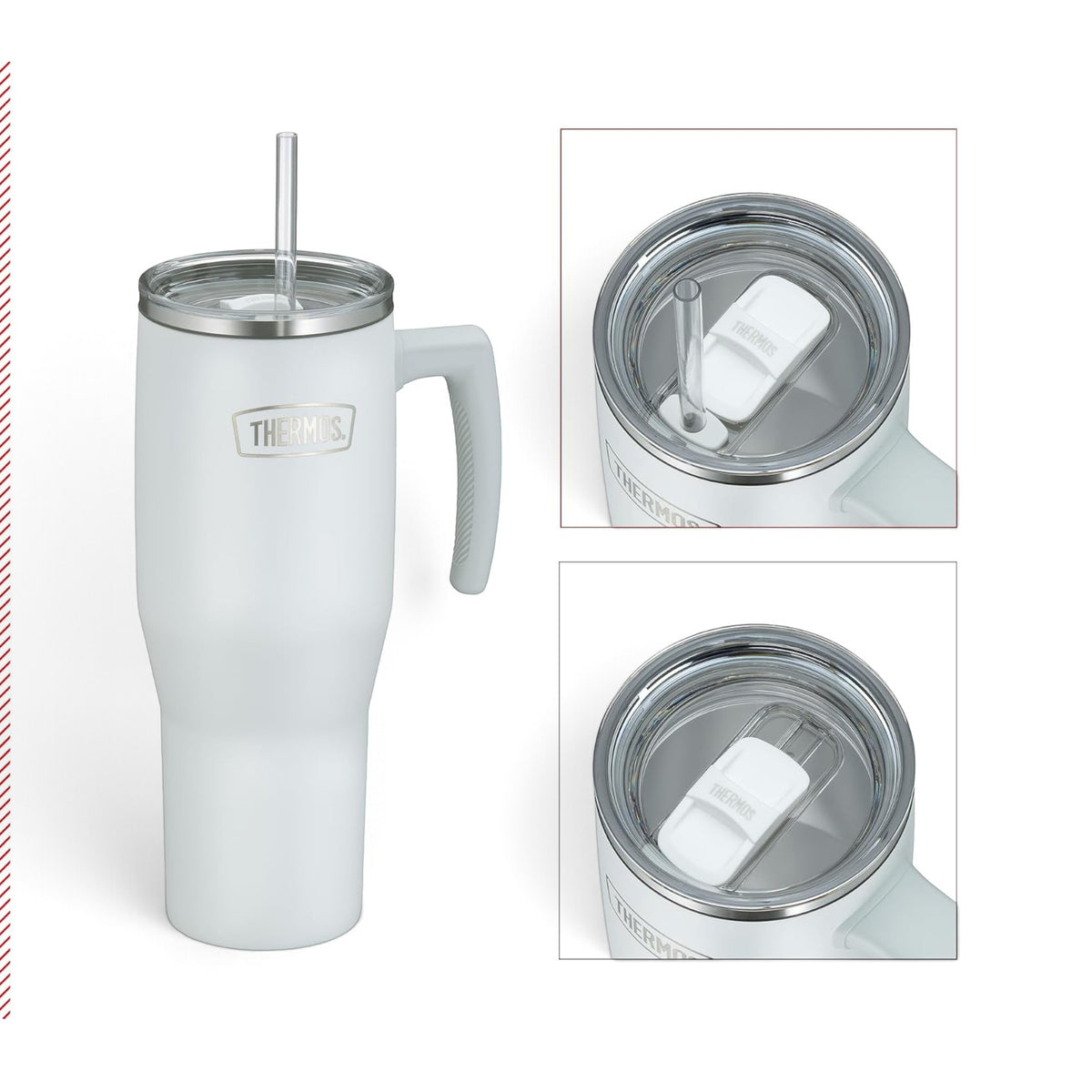 Copo Térmico com canudo Thermos - 1100ml na cor Branca