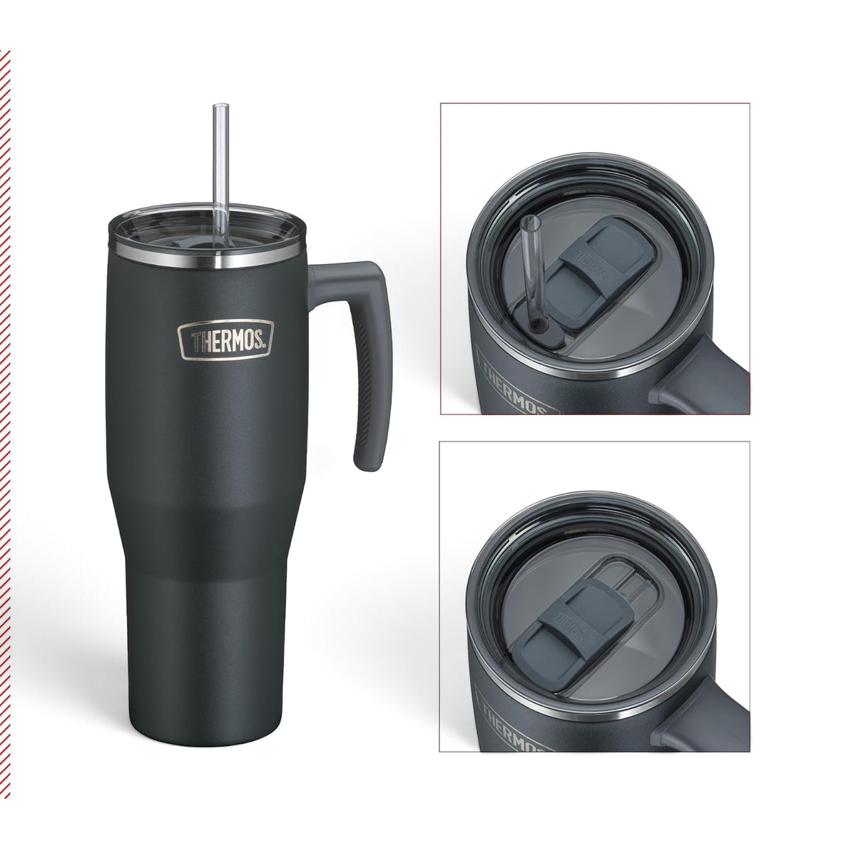 Copo Térmico com canudo Thermos - 1100ml na cor Preta