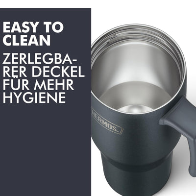 Copo Térmico com canudo Thermos 1100 ml Preta, infográfico com as características, foto 5 de 10