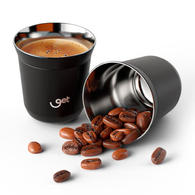 Copo Térmico Goldentec Get Espresso 150 ml Torra, kit com os itens juntos