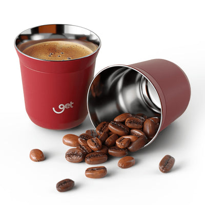 Copo Térmico Goldentec Get Espresso 80 ml Hibisco, kit com os itens juntos
