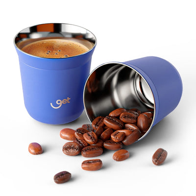 Copo Térmico Goldentec Get Espresso 80 ml Mirtilo, kit com os itens juntos