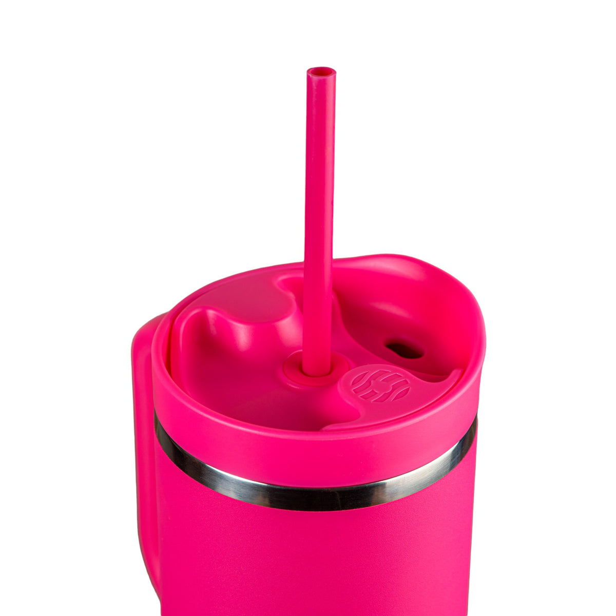 Copo Térmico King Faster 800 ml rosa com canudo, design moderno e isolamento térmico para bebidas quentes ou frias.