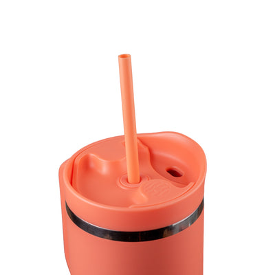 Copo Térmico King Faster 800 ml com design moderno e capacidade para manter bebidas quentes ou frias, em cor vibrante com canudo.