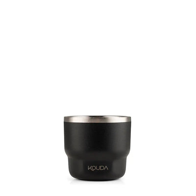 Copo Térmico Kouda Egeu 150ml em aço inox para café espresso, ideal para conservação térmica e praticidade.
