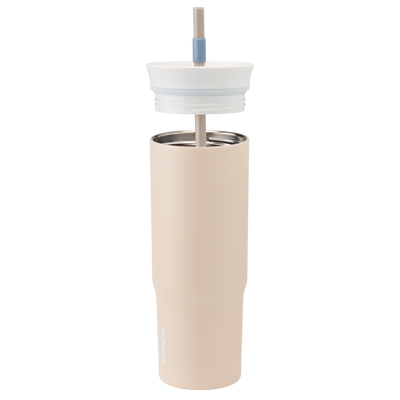Copo Tumbler Térmico Owala - 710ml | 24oz, produto de aço inoxidável com tampa 2 em 1 e canudo, mantém bebidas geladas ou quentes.