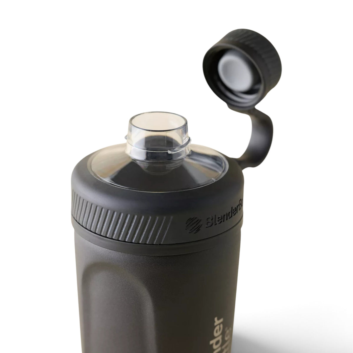 Coqueteleira Blender Bottle Radian 770 ml Black, com a tampa aberta