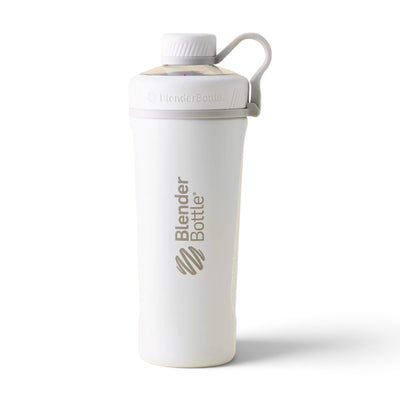 Coqueteleira Blender Bottle Radian 770 ml Branca, vista frontal com tampa fechada