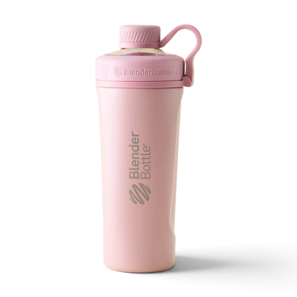 Coqueteleira Blender Bottle Radian 770 ml Rosa, vista frontal com tampa fechada