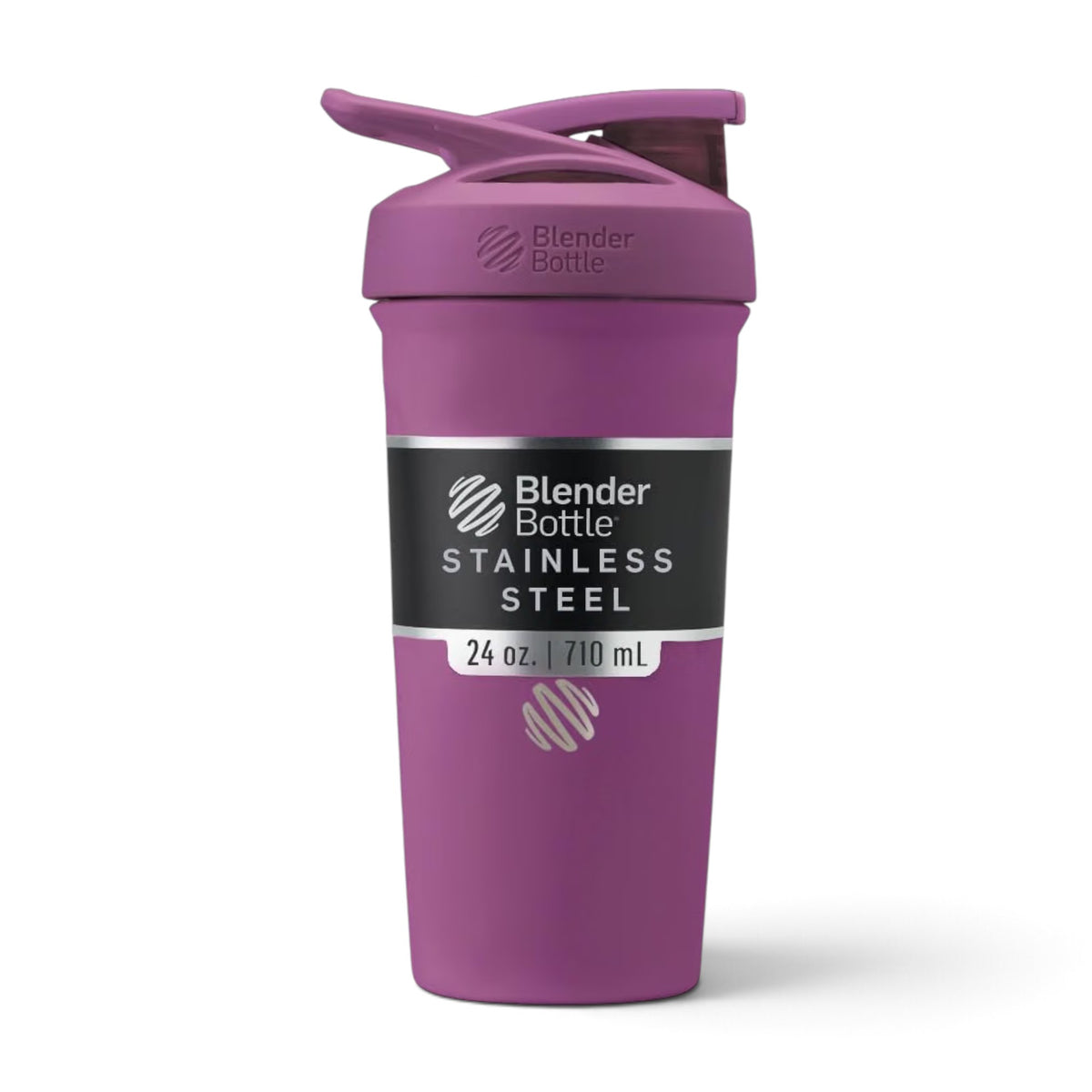 Coqueteleira Blender Bottle Strada 710 ml Roxa, vista frontal com tampa fechada
