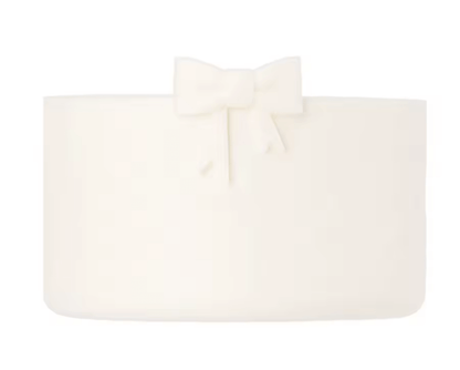 Protetor de Silicone - Laços, protetor branco com delicado laço, ideal para copos e garrafas, absorve impactos e reduz ruídos.