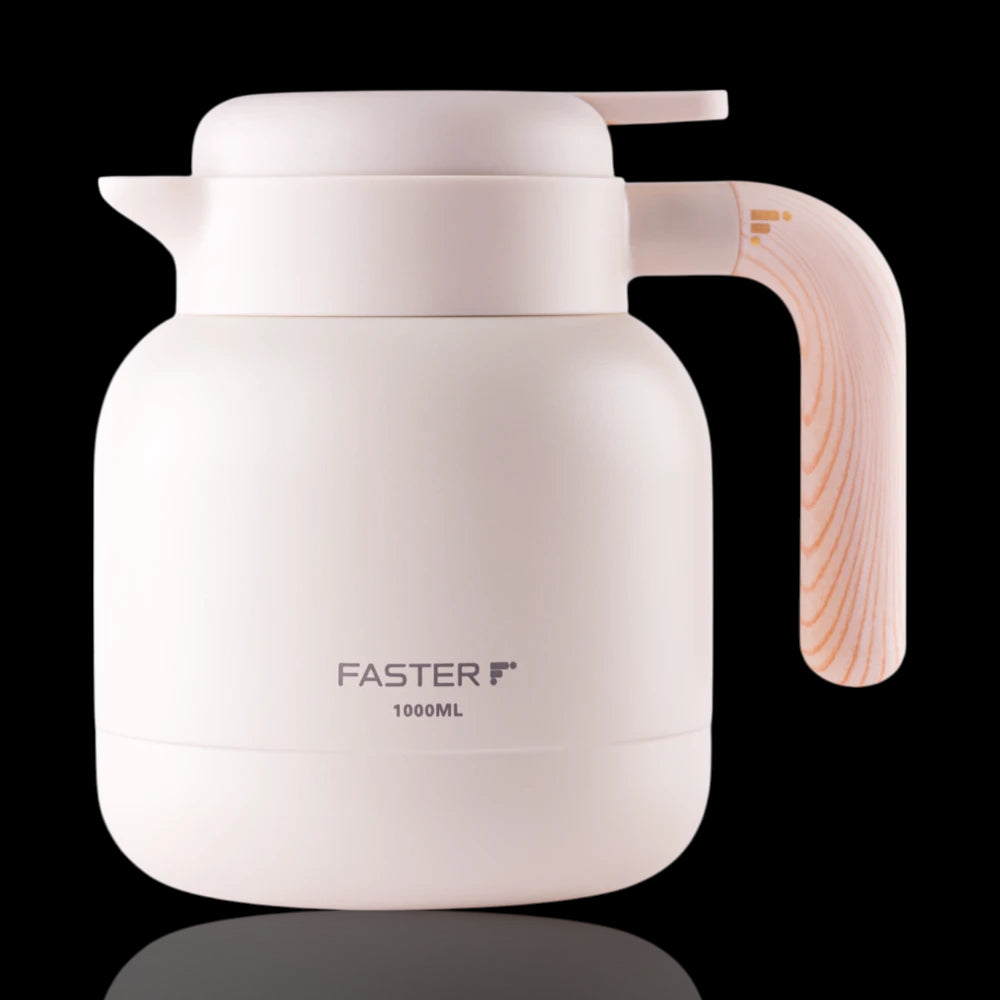 Garrafa de Café Expresso Faster - 1000ml em aço inox com isolamento a vácuo. Mantém bebidas quentes por até 6 horas.