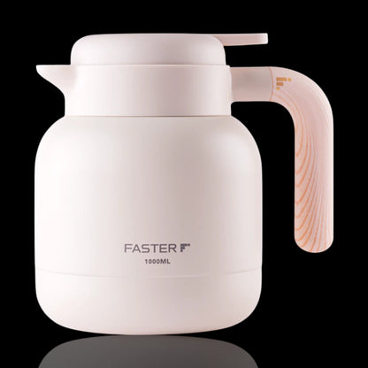 Garrafa de Café Expresso Faster - 1000ml em aço inox com isolamento a vácuo. Mantém bebidas quentes por até 6 horas.