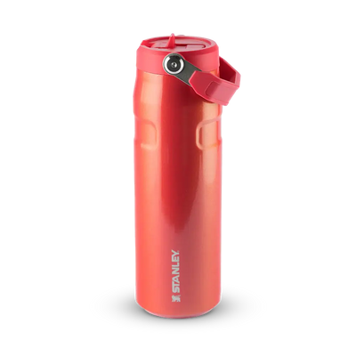 Garrafa Térmica Aerolight Flip Straw Stanley 710ml vermelha, leve e durável, com isolamento a vácuo para bebida gelada ou quente.