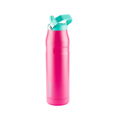 Garrafa Térmica Stanley Aerolight™ Flip Straw - 1,1L rosa com tampa turquesa, isolamento a vácuo para bebidas geladas.