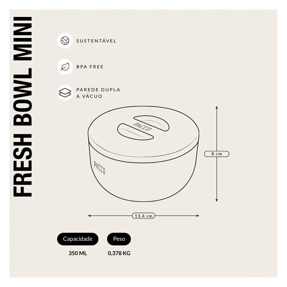 Fresh Bowl Mini 350ml PACCO na cor creme