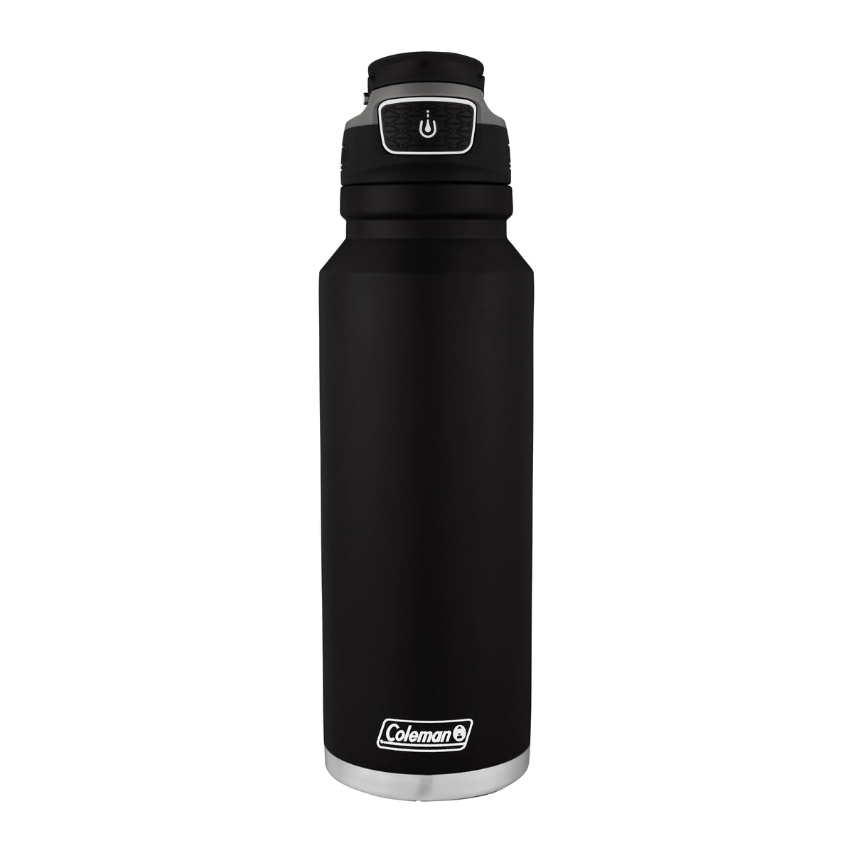 Garrafa Térmica 1,2 L FreeFlow AUTOSEAL® Coleman Preta, vista frontal com tampa fechada