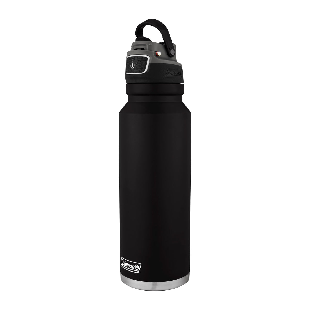 Garrafa Térmica 1,2 L FreeFlow AUTOSEAL® Coleman Preta, vista frontal com tampa fechada, foto 4 de 6