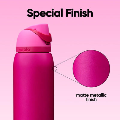 Garrafa Térmica Owala FreeSip 946 ml (32 oz) Read my Lips, infográfico com as características