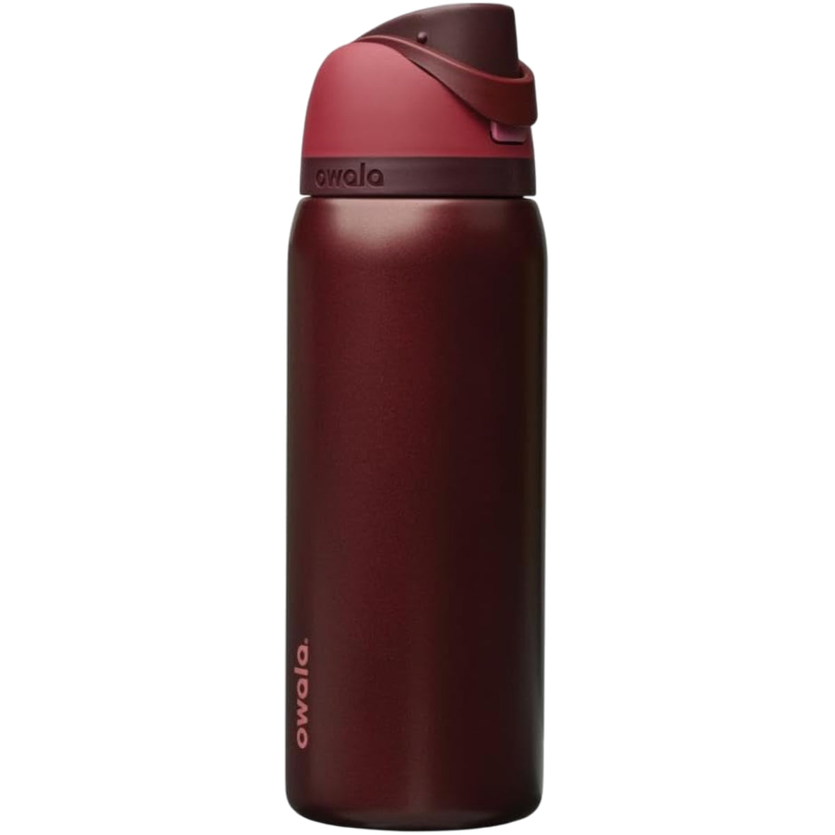 Garrafa Térmica Owala FreeSip 946 ml (32 oz) Black Cherry, vista frontal com tampa fechada