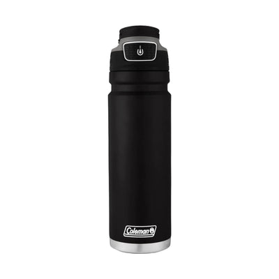 Garrafa Térmica 709 ml Coleman preta com tampa AUTOSEAL, ideal para manter a temperatura de bebidas em treinos e viagens.