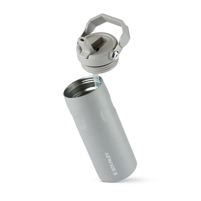 Garrafa Térmica Aerolight Flip Straw | 473ml em aço inox 18/8 reciclado, design slim para hidratação prática e sustentável.