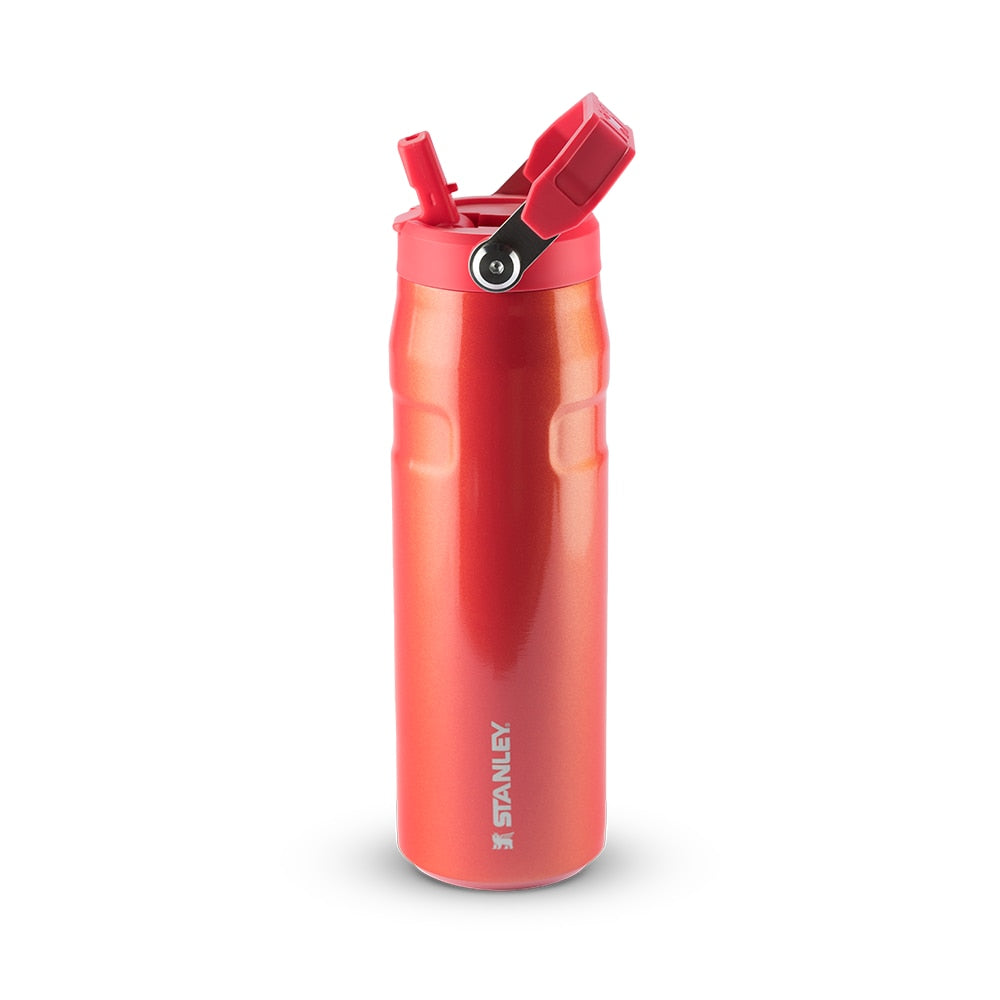 Garrafa Térmica Aerolight Flip Straw Stanley 710 ml Apple Shimmer, com a tampa aberta, foto 68 de 142