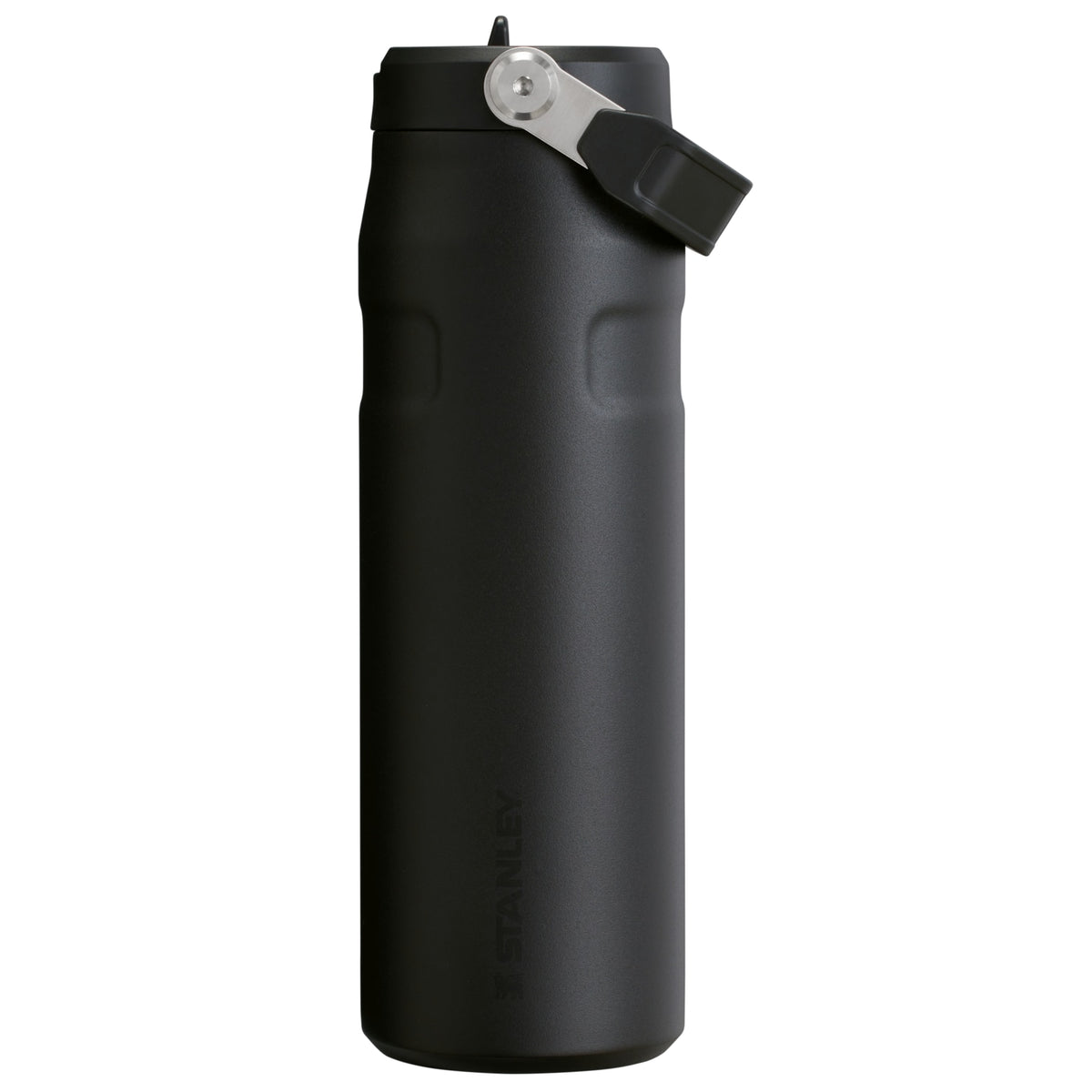 Garrafa Térmica Aerolight Flip Straw Stanley 710 ml Black, vista frontal com tampa fechada