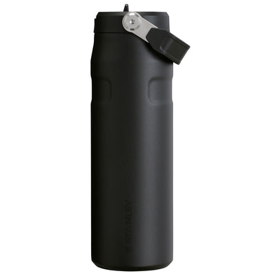 Garrafa Térmica Aerolight Flip Straw Stanley 710 ml Black, vista frontal com tampa fechada