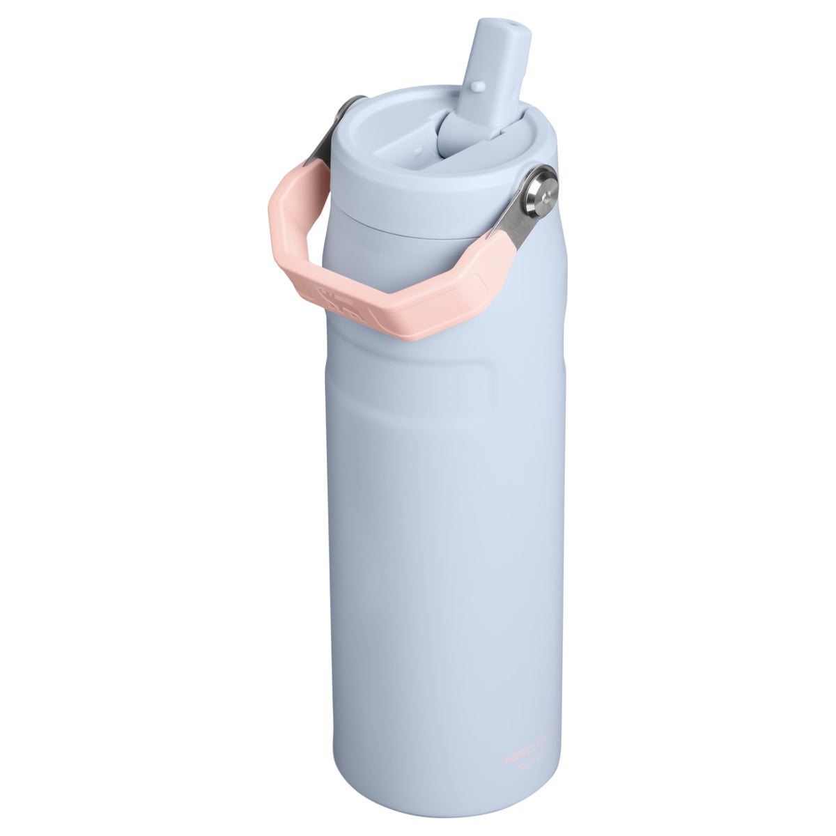 Garrafa Térmica Aerolight Flip Straw Stanley 710 ml Blue Dream, com a tampa aberta