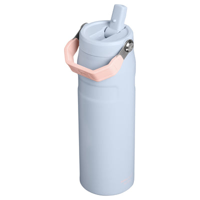 Garrafa Térmica Aerolight Flip Straw Stanley 710 ml Blue Dream, com a tampa aberta