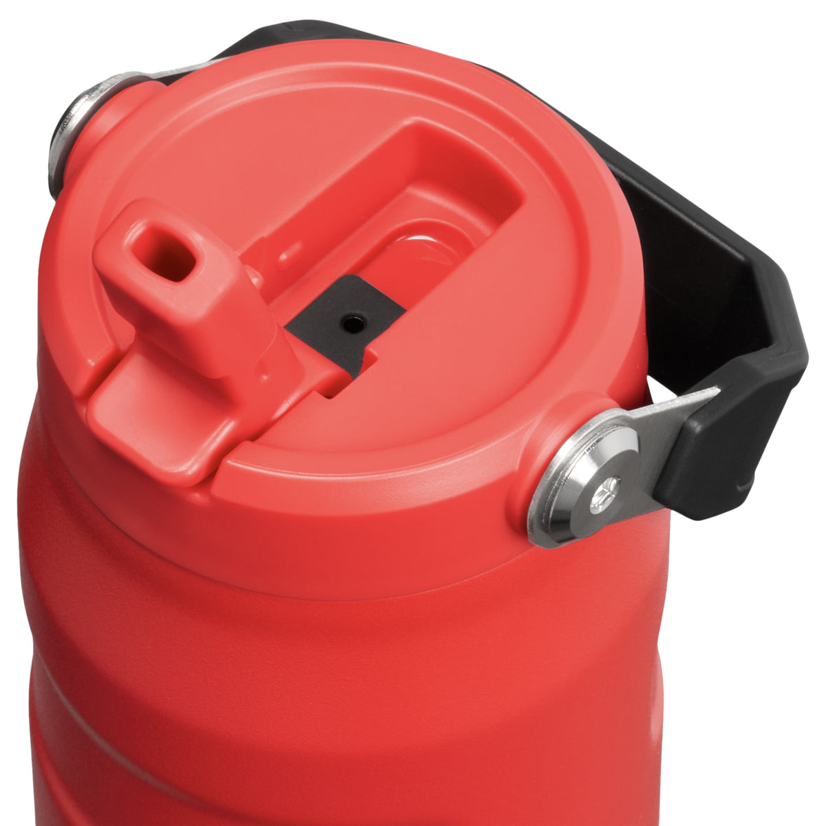 Garrafa Térmica Aerolight Flip Straw Stanley 710 ml Chili Black, detalhe da tampa