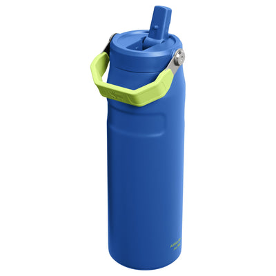 Garrafa Térmica Aerolight Flip Straw Stanley 710 ml Cobalt Chartreuse, vista frontal com tampa fechada, foto 118 de 142