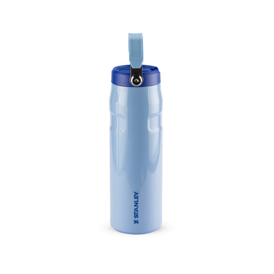 Garrafa Térmica Aerolight Flip Straw Stanley 710 ml Cornflower Gloss, vista frontal com tampa aberta, foto 44 de 142