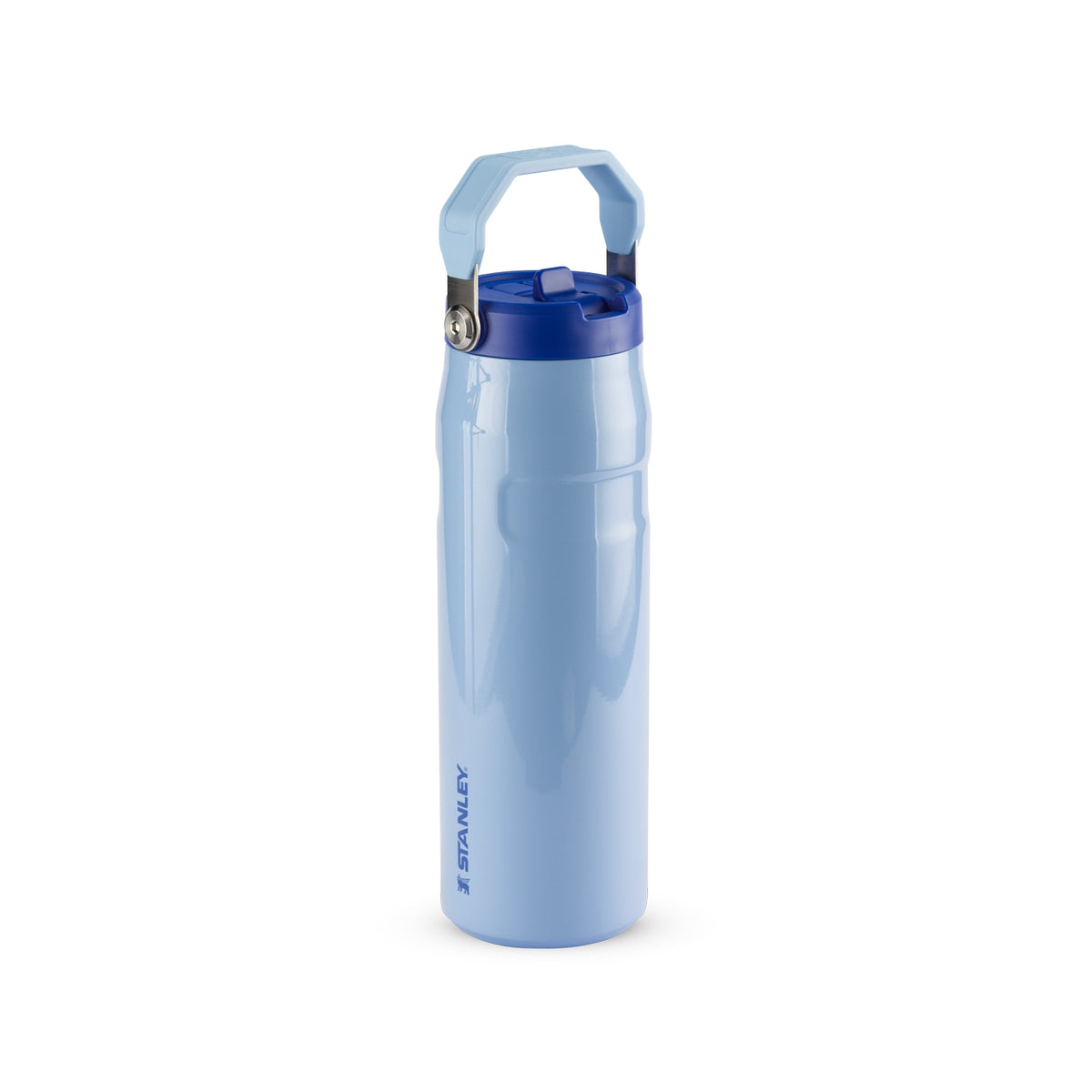 Garrafa Térmica Aerolight Flip Straw Stanley 710 ml Cornflower Gloss, vista frontal com tampa fechada