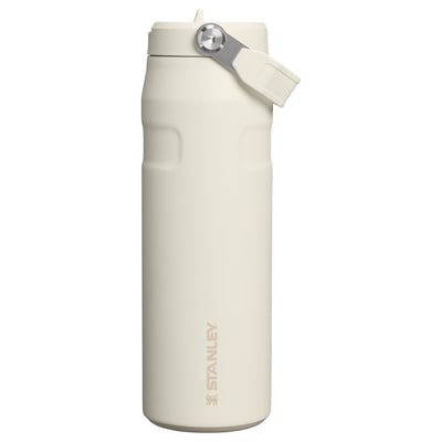 Garrafa Térmica Aerolight Flip Straw Stanley 710 ml Cream, vista frontal com tampa fechada
