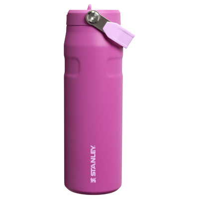 Garrafa Térmica Aerolight Flip Straw Stanley 710 ml Dark Blossom, vista frontal com tampa fechada