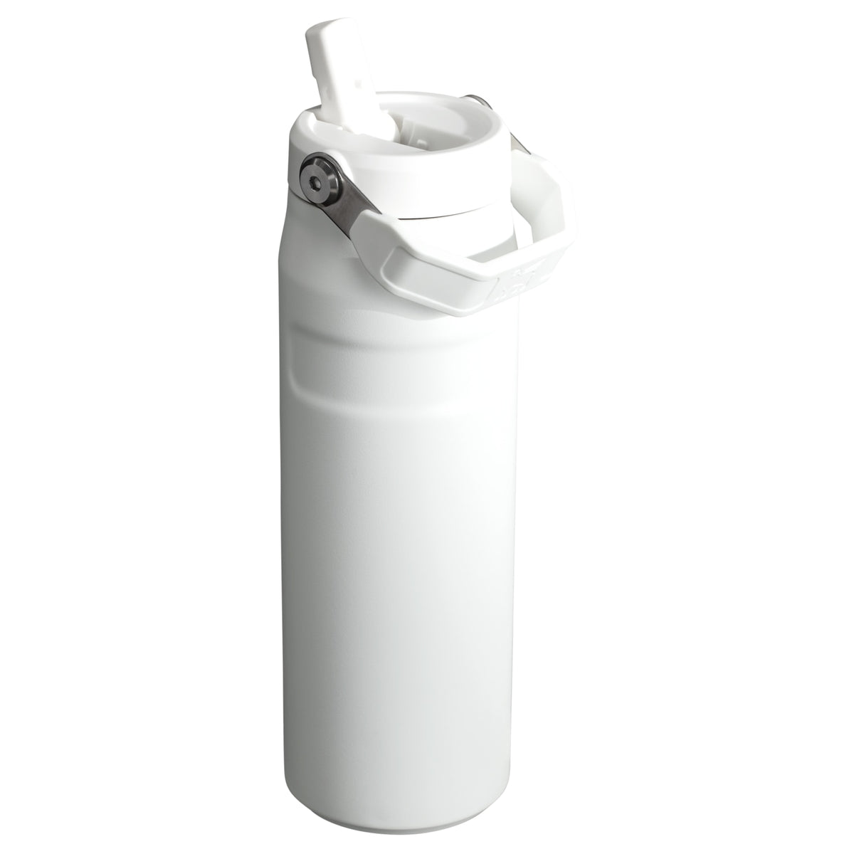 Garrafa Térmica Aerolight Flip Straw Stanley 710 ml Frost, com a tampa aberta