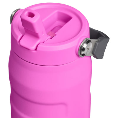 Garrafa Térmica Aerolight Flip Straw Stanley 710 ml Hot Pink, detalhe da tampa