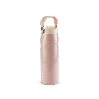 Garrafa Térmica Aerolight Flip Straw Stanley 710 ml Peach Whip Gloss, vista frontal com tampa fechada