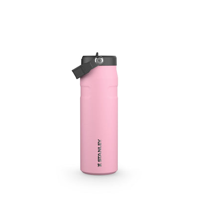 Garrafa Térmica Aerolight Flip Straw Stanley 710 ml Pink Messi, vista frontal com tampa fechada