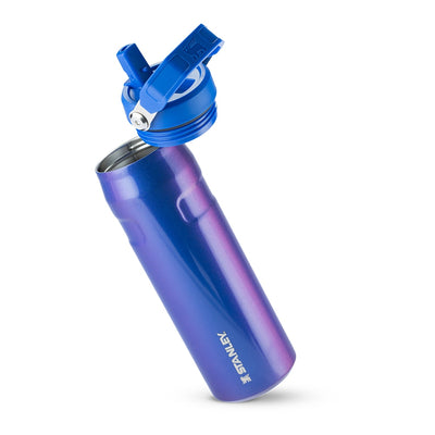 Garrafa Térmica Aerolight Flip Straw Stanley 710 ml Sapphire Shimmer, com a tampa aberta, foto 19 de 142